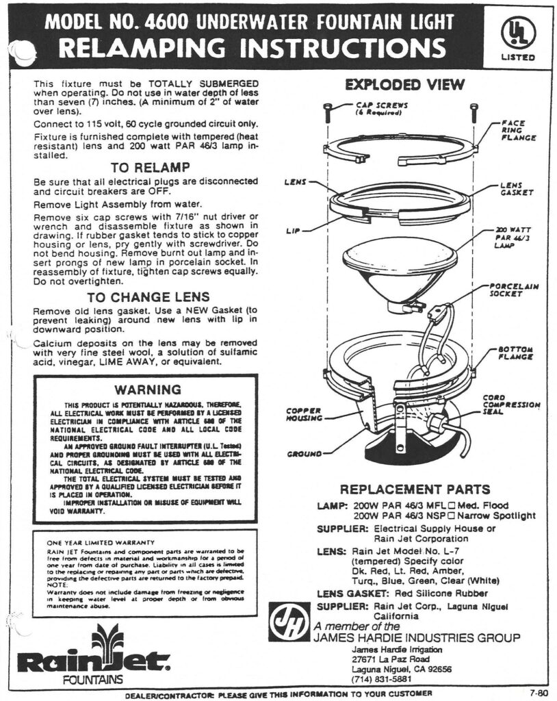 Replacing a 4600 lamp instructions